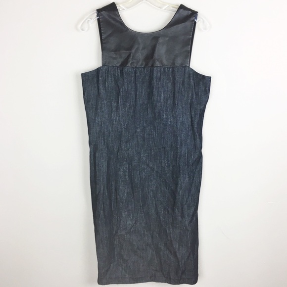 Ralph Lauren | Navy Leather Accent Dress - H4 - Picture 1 of 6